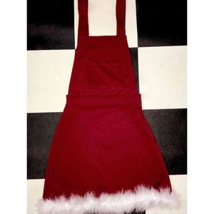 Furbae Pinafore Dress in Red